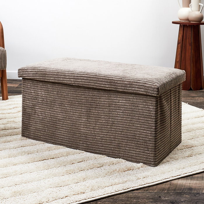 Home Deco Factory Puf Plegable Scott Taupé Colección Cocooning 76x38x38 cm