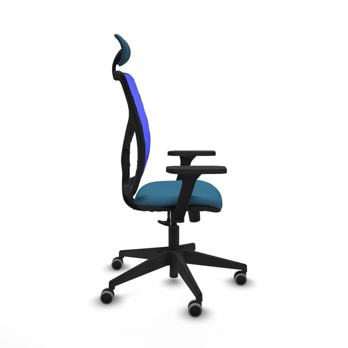 PIQUERAS Y CRESPO Silla de oficina Motilla Verde petróleo y Azul con Mecanismo Sincro y Brazos 3D PIQUERAS Y CRESPO Silla de oficina Motilla Verde petróleo y Azul con Mecanismo Sincro y Brazos 3D