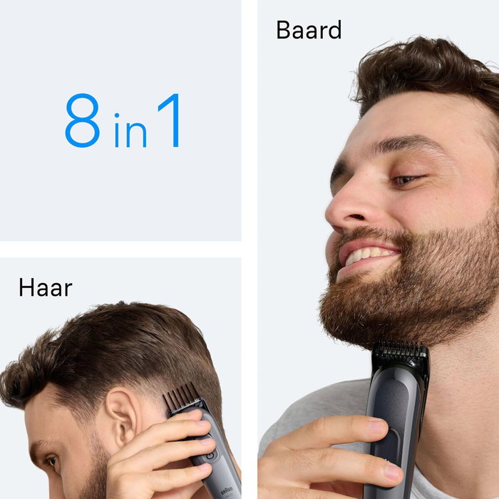 Afeitadora Recargable Ergonómica Multifunción 8 en 1 Braun 8 Piezas