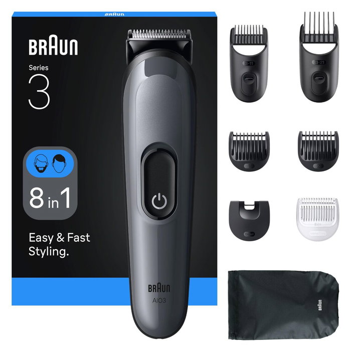 Afeitadora Recargable Ergonómica Multifunción 8 en 1 Braun 8 Piezas