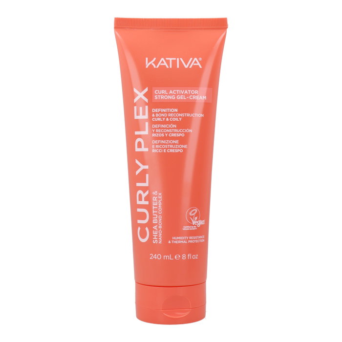 Kativa Curly Plex Curl Gel Crema Activador Rizos Fijación Fuerte 240 ml