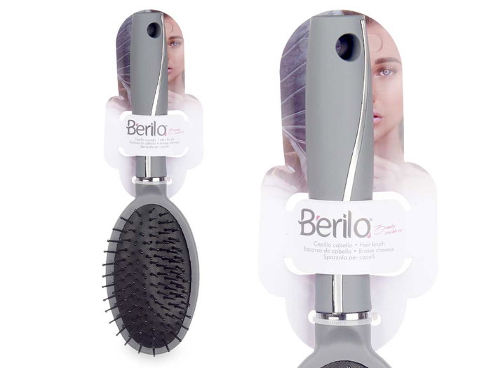 Berilo Cepillo Cabello Gris Siliconado 7 x 25.5 x 3.5 cm (Set de 24)