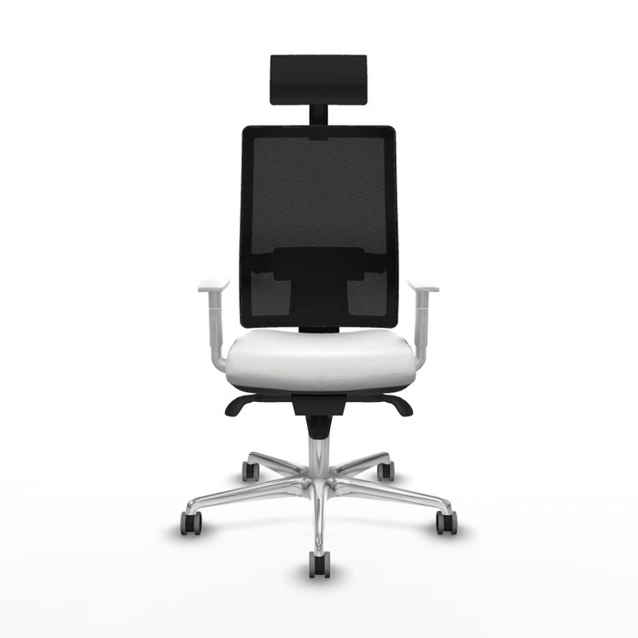 PIQUERAS Y CRESPO Silla de oficina Horna con mecanismo Sincro, Blanco y Negro