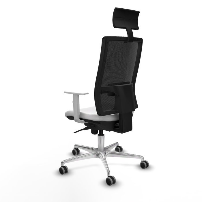 PIQUERAS Y CRESPO Silla de oficina Horna con mecanismo Sincro, Blanco y Negro