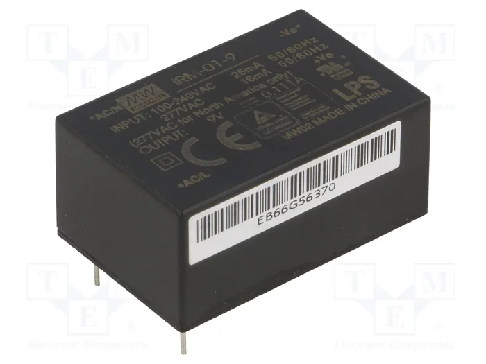 MEAN WELL Convertidor AC/DC 1W 9VDC IRM-01-9 MEAN WELL Convertidor AC/DC 1W 9VDC IRM-01-9