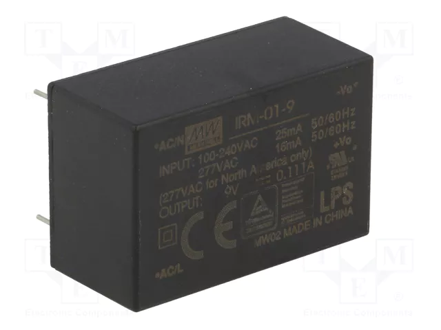 MEAN WELL Convertidor AC/DC 1W 9VDC IRM-01-9 MEAN WELL Convertidor AC/DC 1W 9VDC IRM-01-9