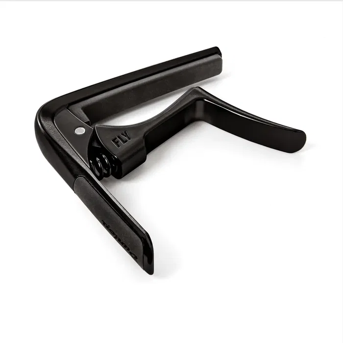 Dunlop Trigger Fly Cejilla Capotraste Acústica Black | Entonación Preciso en Todo el Mástil hasta 7mo Traste, Almohadilla y Muelle Optimizado para Notas Claras y Larga Duración