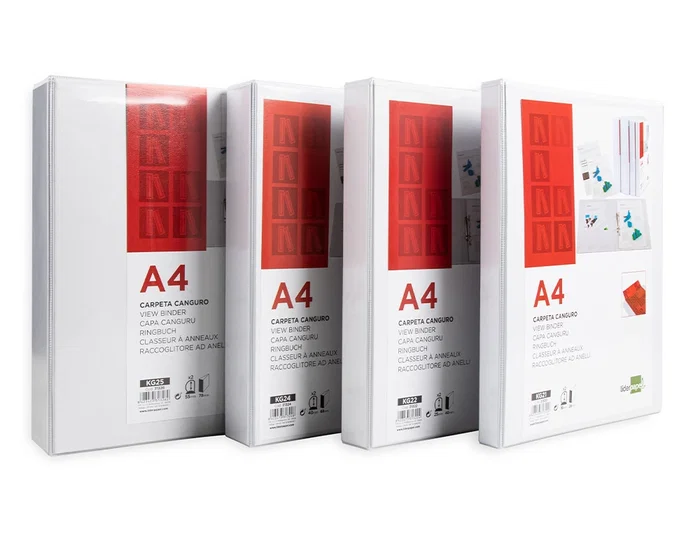Liderpapel Carpeta Canguro 2 Anillas Mixtas 55mm A4 Plástico Blanco