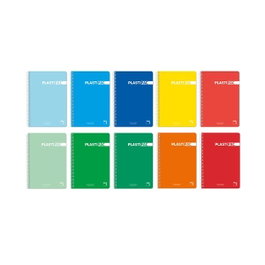 Pacsa Cuaderno de Polipropileno 80 Hojas Cuadrícula 4x4 Folio Colores Surtidos