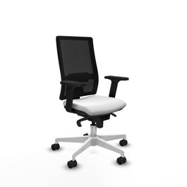 PIQUERAS Y CRESPO Silla de oficina Horna con mecanismo Sincro, Blanco y Negro