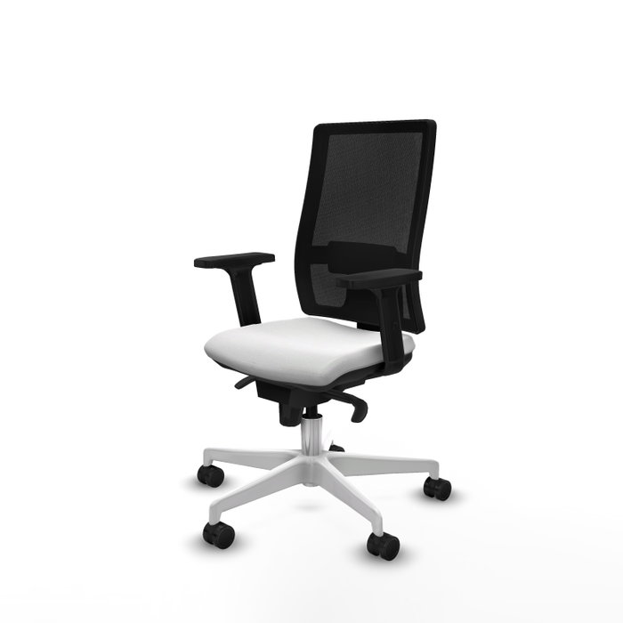 PIQUERAS Y CRESPO Silla de oficina Horna con mecanismo Sincro, Blanco y Negro