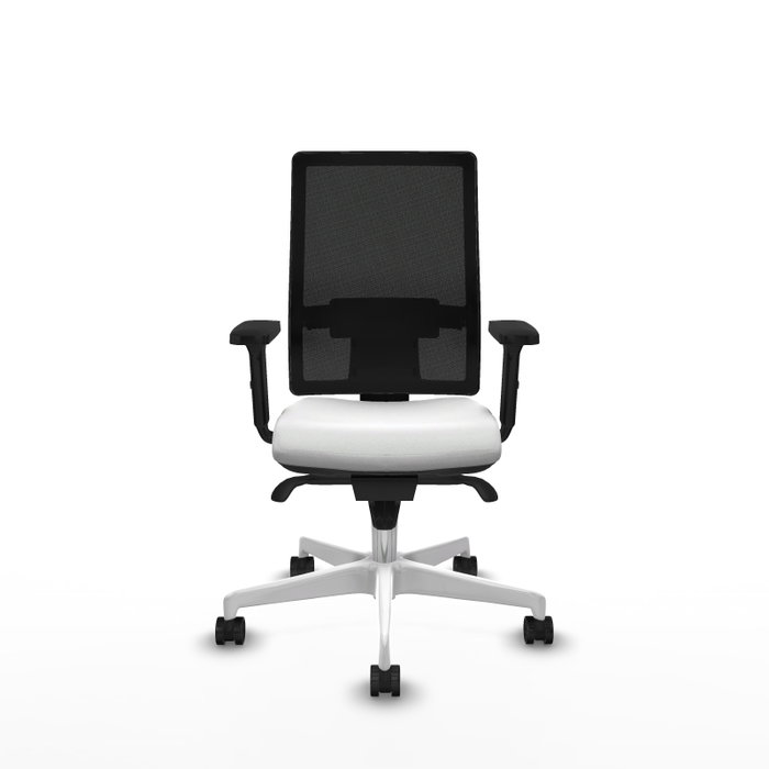 PIQUERAS Y CRESPO Silla de oficina Horna con mecanismo Sincro, Blanco y Negro