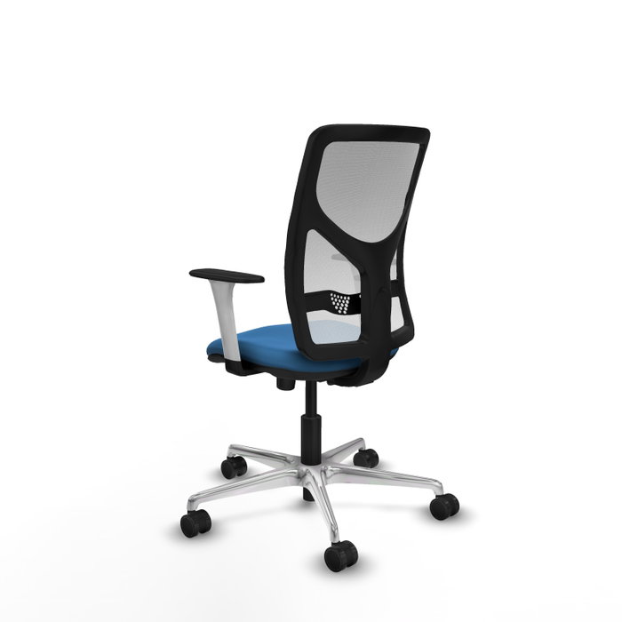 PIQUERAS Y CRESPO Silla de oficina Motilla con mecanismo Sincro, Azul claro y Blanco