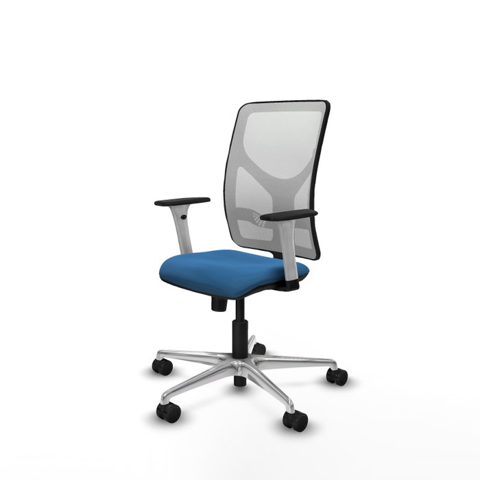 PIQUERAS Y CRESPO Silla de oficina Motilla con mecanismo Sincro, Azul claro y Blanco