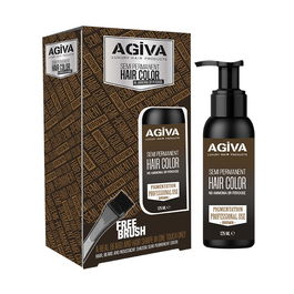 Agiva Tinte Semi Permanente Marrón para Barba y Bigote sin Amoniaco ni Peróxido 125ml