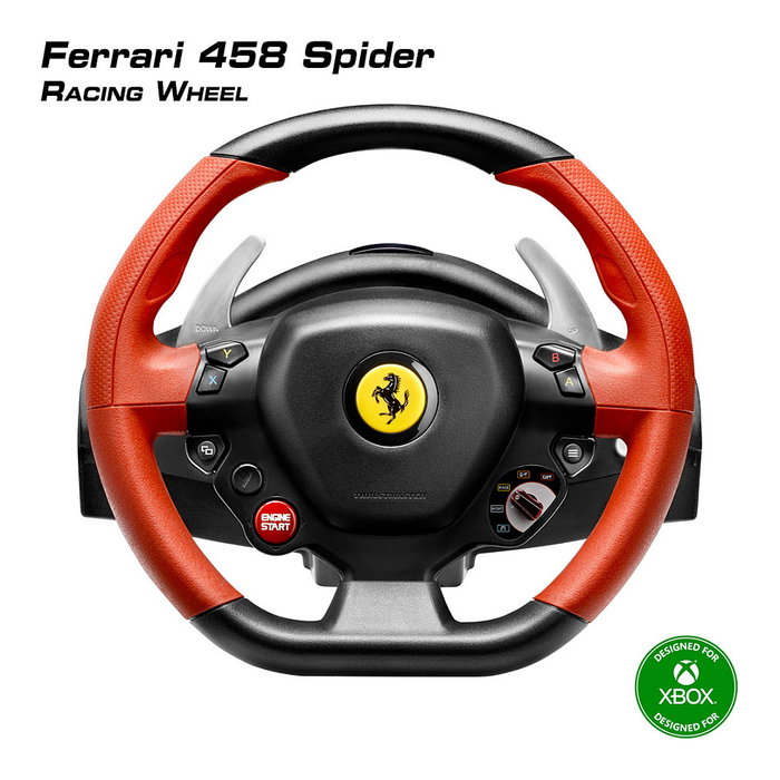 Thrustmaster Ferrari 458 Spider Volante y Pedales para Xbox One y Series X|S Thrustmaster Ferrari 458 Spider Volante y Pedales para Xbox One y Series X|S