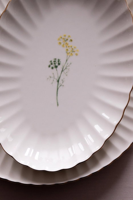 Hermia BNLZF24KYS24012673 Juego de Fuentes de Porcelana (2 Piezas) 24 x 19 cm