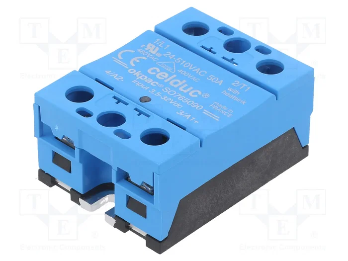 CELDUC SO7 Relé de semiconductor monofásico 50A 24-510VAC CELDUC SO7 Relé de semiconductor monofásico 50A 24-510VAC