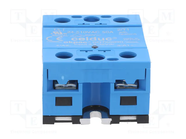 CELDUC SO7 Relé de semiconductor monofásico 50A 24-510VAC CELDUC SO7 Relé de semiconductor monofásico 50A 24-510VAC