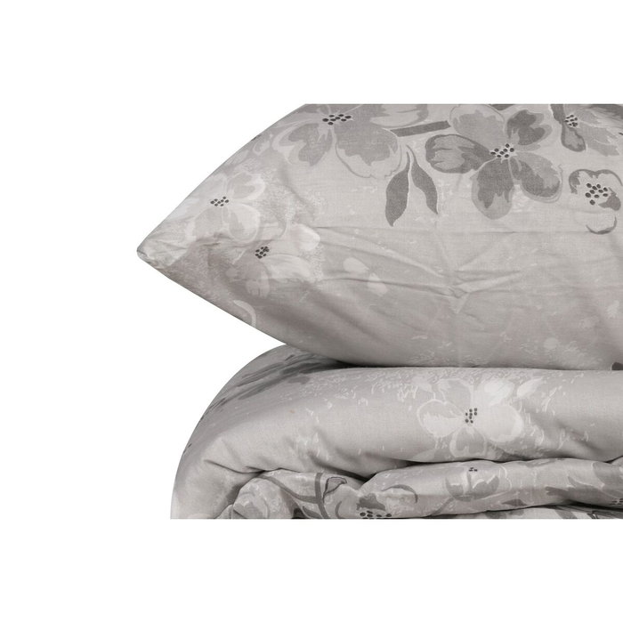 Aucune Juego de cama Gris 100% algodón reforzado con funda nórdica y 2 fundas de almohada