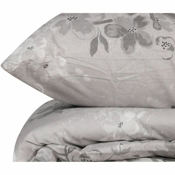 Aucune Juego de cama Gris 100% algodón reforzado con funda nórdica y 2 fundas de almohada