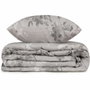 Aucune Juego de cama Gris 100% algodón reforzado con funda nórdica y 2 fundas de almohada