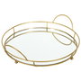 Home Deco Factory Bandeja Con Base Espejo Con Asas Alambre Dorado Colección Lounge Medidas 28x4cm