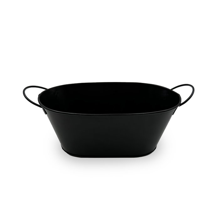 Inde Cubo Metálico Rectangular con Asa Negro 27 cm Largo x 13 cm Ancho x 10.2 cm Alto (18 Unidades)