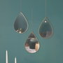 Home Deco Factory Juego De 3 Espejos Colgar Gota Lounge Polipropileno Vidrio Dorado