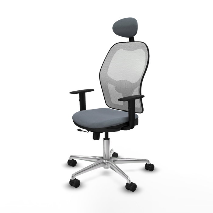 PIQUERAS Y CRESPO Silla de oficina Jorquera Gris y Blanca con mecanismo Sincro/Traslack