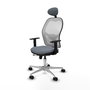 PIQUERAS Y CRESPO Silla de oficina Jorquera Gris y Blanca con mecanismo Sincro/Traslack