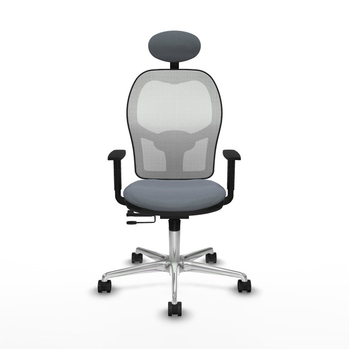 PIQUERAS Y CRESPO Silla de oficina Jorquera Gris y Blanca con mecanismo Sincro/Traslack