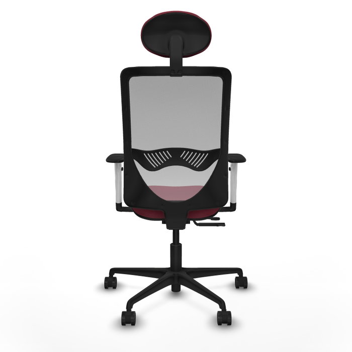 PIQUERAS Y CRESPO Silla de oficina Zulema con mecanismo Sincro/Traslack, Tela Granate y Malla Gris PIQUERAS Y CRESPO Silla de oficina Zulema con mecanismo Sincro/Traslack, Tela Granate y Malla Gris