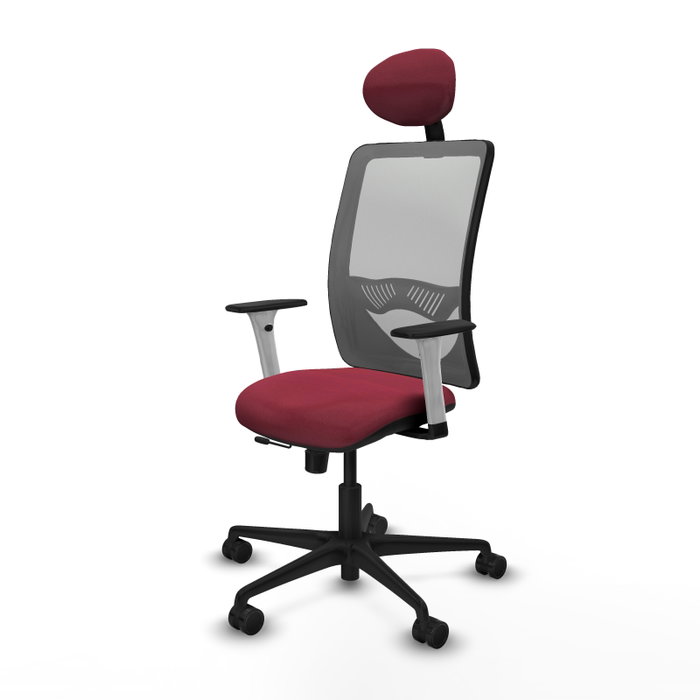 PIQUERAS Y CRESPO Silla de oficina Zulema con mecanismo Sincro/Traslack, Tela Granate y Malla Gris PIQUERAS Y CRESPO Silla de oficina Zulema con mecanismo Sincro/Traslack, Tela Granate y Malla Gris