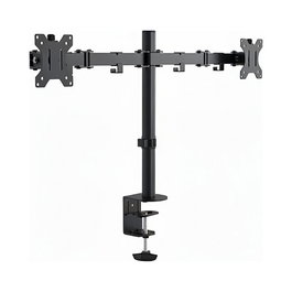 Vision Magic VFM-DPD2B Soporte para Monitor, de Abrazadera de Escritorio para 2 Pantallas, 13 a 27", VESA 75x75 / 100x100 mm, Ajustable, Negro