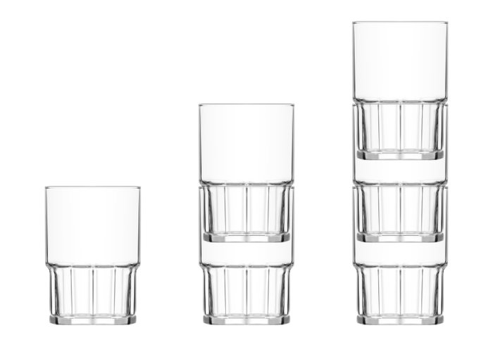 LAV Set de 6 Vasos Calista Apilables Largos 510cc