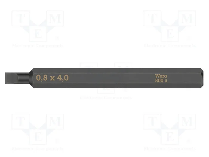 WERA Punta de destornillador plana de impacto 4x0.8mm 1/4 pulgada WERA Punta de destornillador plana de impacto 4x0.8mm 1/4 pulgada