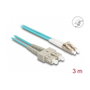 DeLOCK Cable de fibra óptica OM3 LC Duplex a SC Duplex con cobertura metálica 3 m