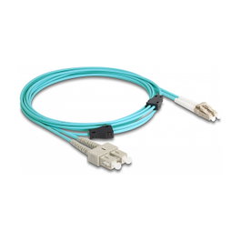 DeLOCK Cable de fibra óptica OM3 LC Duplex a SC Duplex con cobertura metálica 3 m