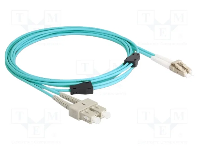DeLOCK Cable de fibra óptica OM3 con cobertura metálica LC Duplex a SC Duplex, 3 m DeLOCK Cable de fibra óptica OM3 con cobertura metálica LC Duplex a SC Duplex, 3 m