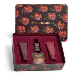L’ERBOLARIO Melograno Trio Perfume 50 ml + Gel de Baño 100 ml + Crema Corporal 100 ml Caja Regalo Metalica