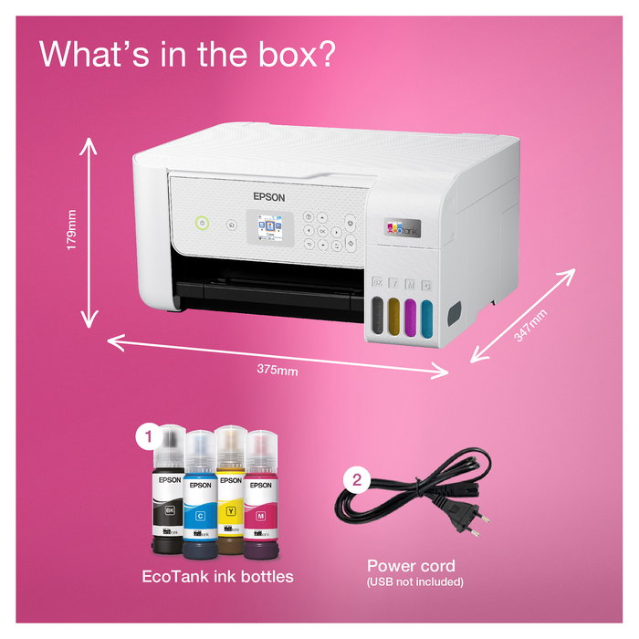 Epson EcoTank ET-2876 Impresora de Inyección de Tinta a Color A4 Wifi Blanco