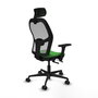 PIQUERAS Y CRESPO Silla de oficina Jorquera con mecanismo Sincro/Traslack, Verde y Gris