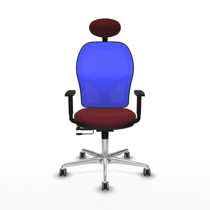 PIQUERAS Y CRESPO Silla de oficina Jorquera con mecanismo Sincro/Traslack, color Granate y Azul PIQUERAS Y CRESPO Silla de oficina Jorquera con mecanismo Sincro/Traslack, color Granate y Azul