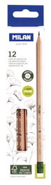 Lapiz De Grafito Milan Con Goma Hb Madera Certificada Caja De 12