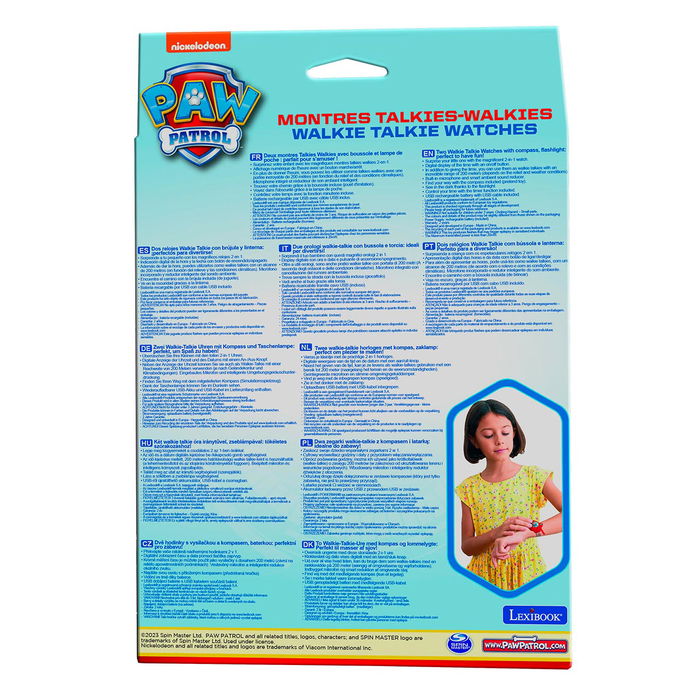 Lexibook Reloj Walkie Talkie Patrulla Canina Dmwtw1Pa con Brújula y Linterna para Niños +6 Años