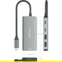 Aisens Hub USB-C A109-0946, 2xUSB, 2xUSB Tipo-C, 1xUSB Tipo-C PD 100W, Gris