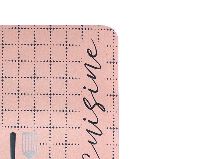 Alfombra Cocina KINVARA Cuisine 40x60 cm Rosa y Negro (Set de 24)