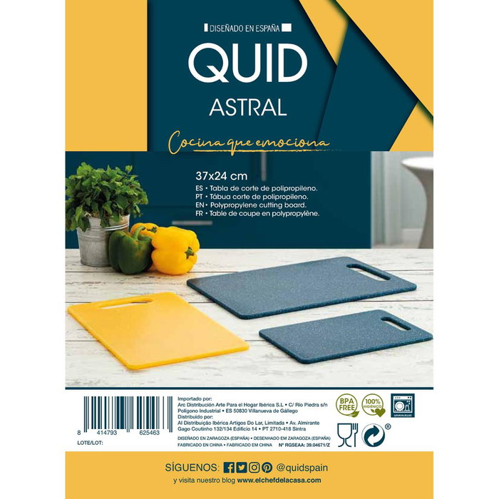 Tabla Corte Polipropileno Astral Quid 37x24x0,8 cm
