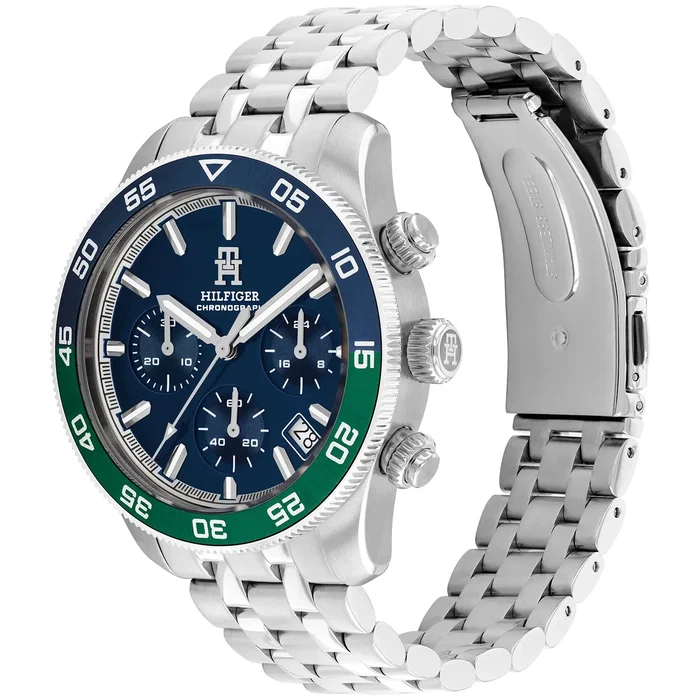 Tommy Hilfiger 1792185 con esfera azul y correa gris